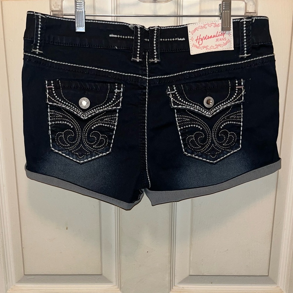 HYDRAULIC Women’s Cuffed Denim Jean Shorts. Sz 13/14. Waist 32.